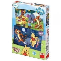 Puzzle. Kubuś Puchatek w dzień i w nocy. 2x66 elementów