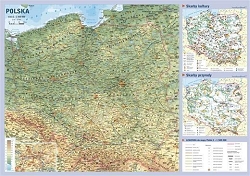 Mapa ścienna Polski - fizyczna